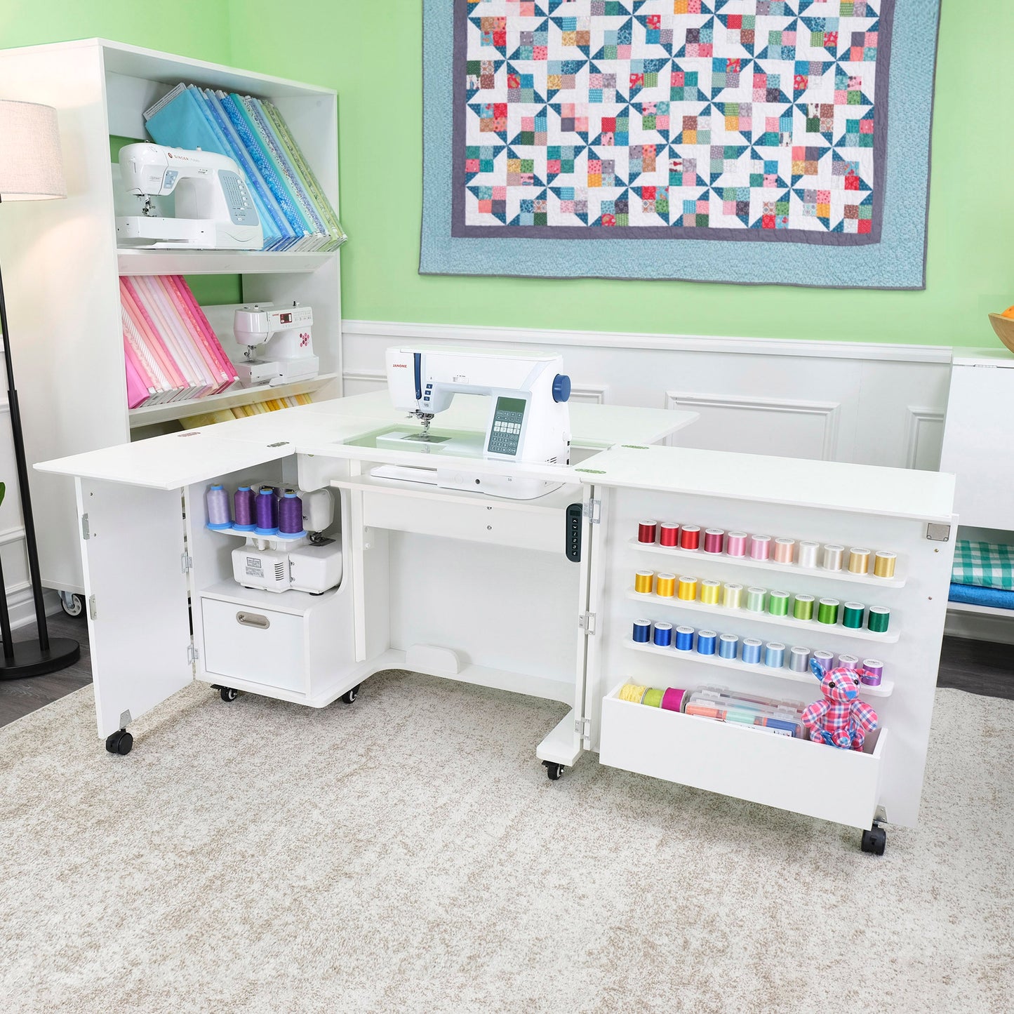 Wallaby Dual Rail Electric Lift Sewing Cabinet **Free Kiwi with Purchase Extended through October 15th**