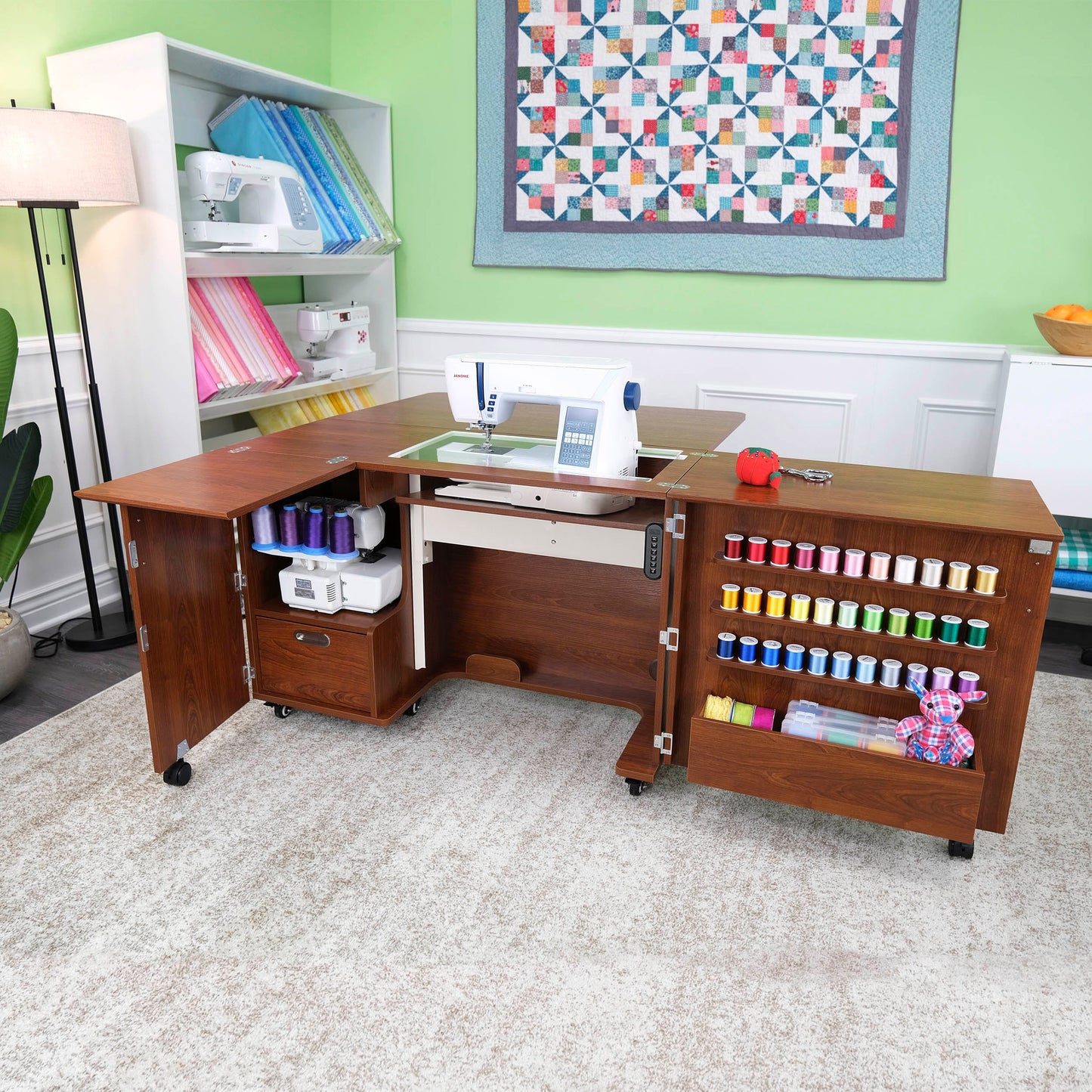 Wallaby Dual Rail Electric Lift Sewing Cabinet **Free Kiwi with Purchase Extended through October 15th**