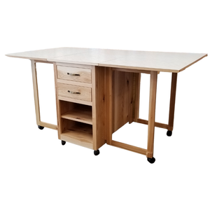Elegance in Wood Cutting Table, fully open