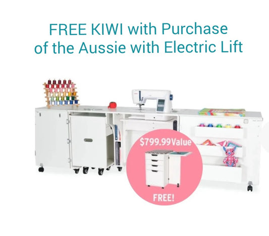 Aussie Dual Rail Electric Sewing Cabinet **Free Kiwi with Purchase through September**