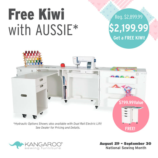 Aussie Sewing Cabinet with Hydraulic Lift **Free Kiwi with Purchase through Sepember**