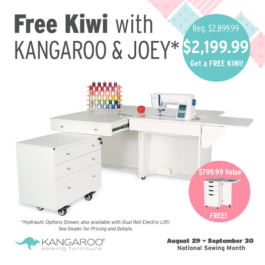 Kangaroo & Joey Sewing Cabinet with Hydraulic Lift **Free Kiwi with Purchase through September**
