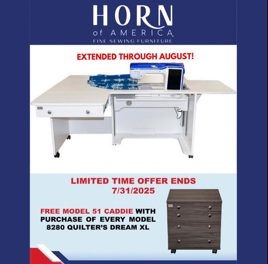 Horn of America 8280 Quilter's Dream Deluxe *July & August Special Offer* Free 51 Caddie with Purchase!