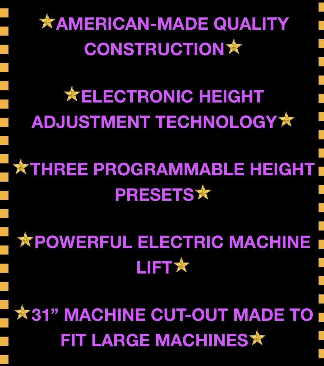 Preorder the Horn 9100 New Heights Adjustable Sewing Table ***Save Additional $200 through January 2026 with Discount Code***