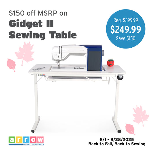 Gidget II Folding Sewing & Craft Table **Special Price through the 28th of August**