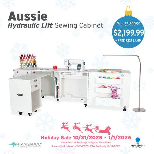 Aussie Sewing Cabinet with Hydraulic Lift ***Free Electric Lift Upgrade & Free Daylight Company Floor Lamp with Purchase through January 1, 2026***