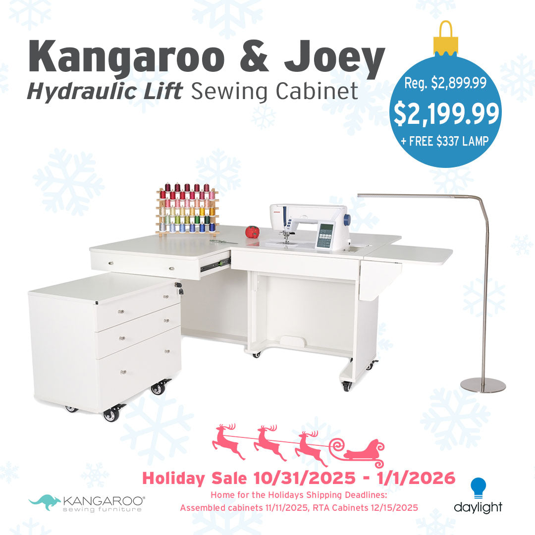 Kangaroo & Joey Sewing Cabinet with Hydraulic Lift ***Free Electric Lift Upgrade & Free Daylight Company Floor Lamp with Purchase through 1/1/26***
