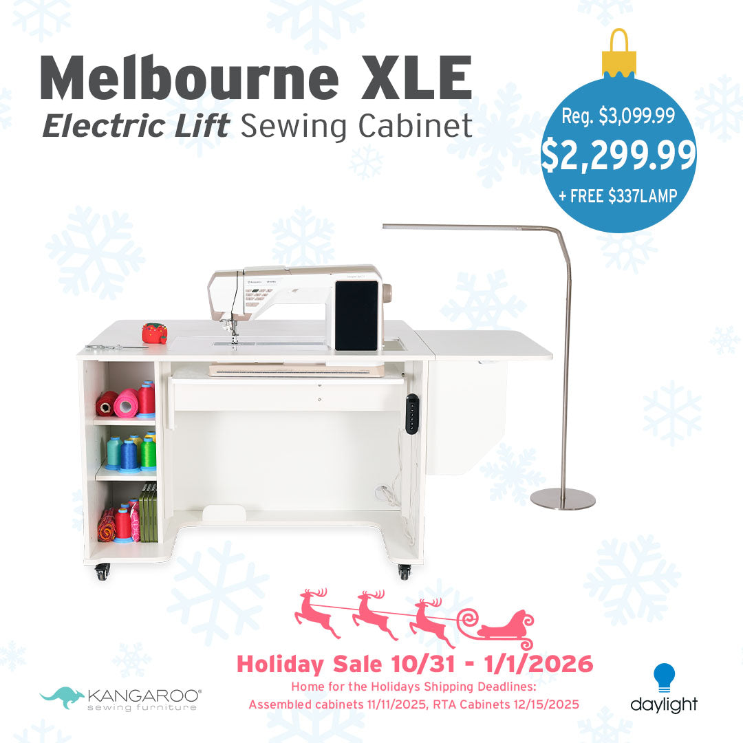 Melbourne XL Electric Lift Sewing Cabinet ***Free Daylight Floor Lamp with Purchase through 1/1/26***