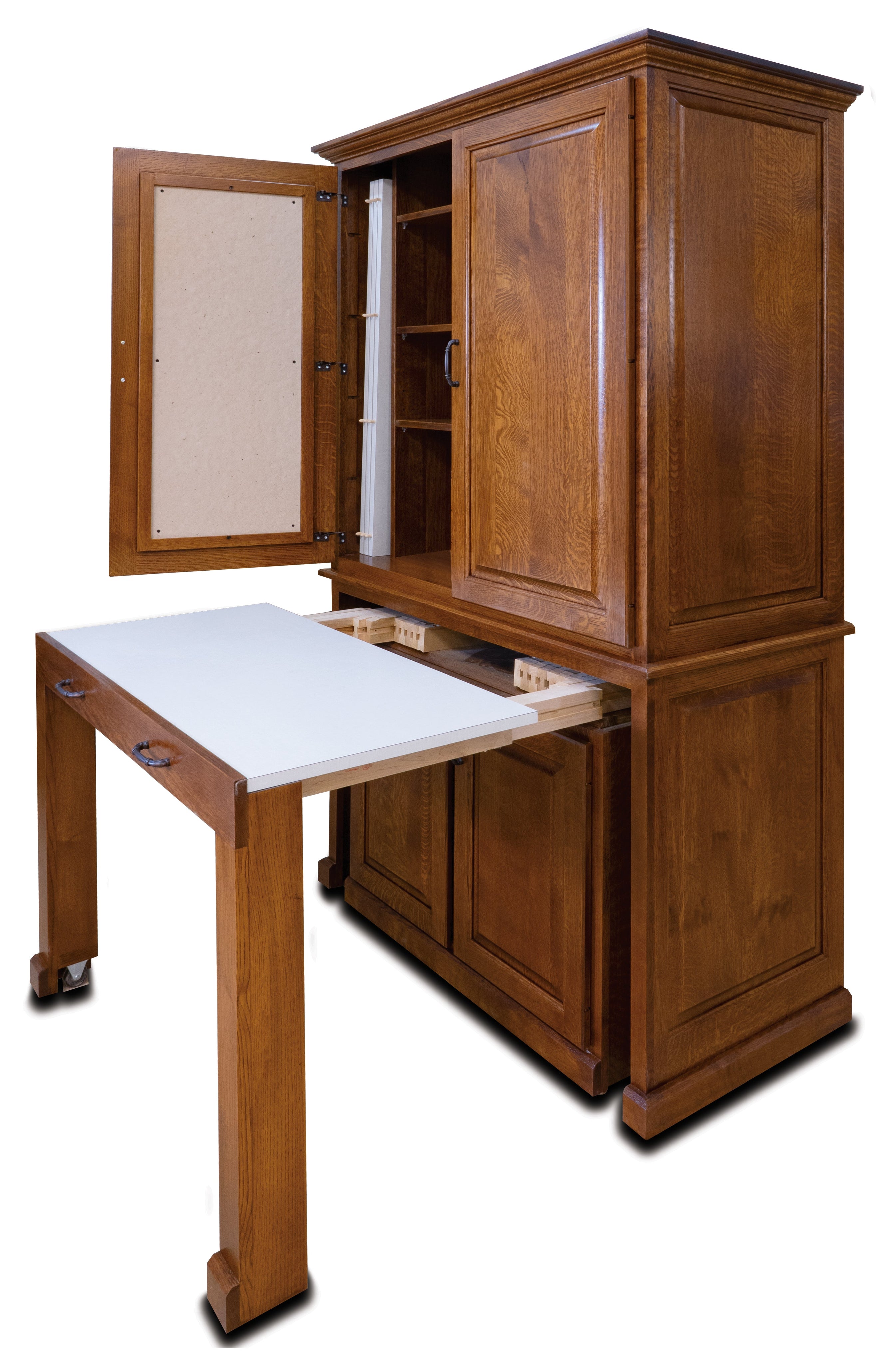 Large Craft Cabinet Table Craft Room Furniture with Outlet