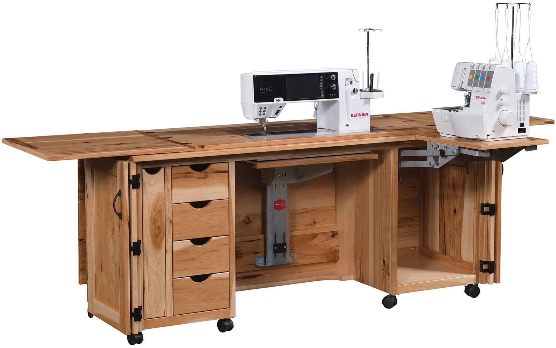 Timberside Woodworking 107 XLDT Double Top Sewing Center Open