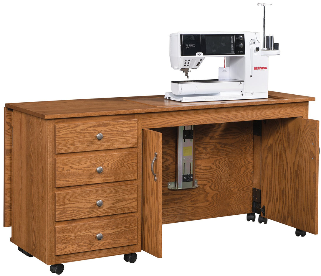 Yoder's Woodworking Deluxe Sewing Table with Serger Lift 909 Amish Fur –  She Sewing Tables