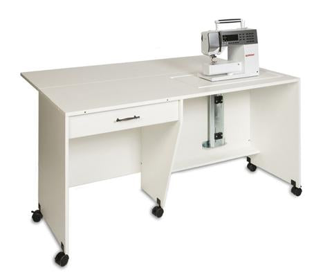 Best Choice Products Sewing Machine Table & Desk w/ Craft Storage and Bins  - White