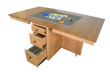 Flat Ridge Furniture Short Cutting Board Table 164, open, drawers