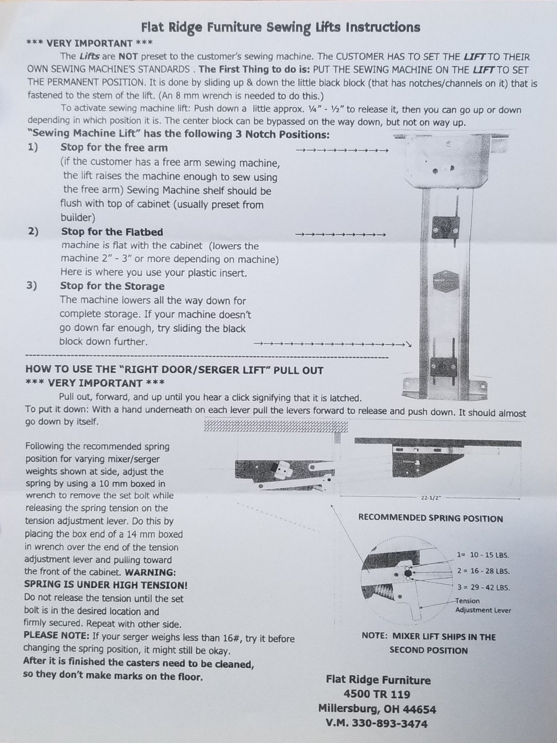 Serger/Mixer Lift