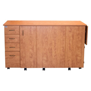 Horn 8479 Tall Combo Sewing / Quilting Cabinet, Sunrise Maple closed