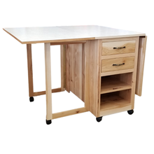 Elegance in Wood Cutting Table, 1/2 open, Hickory