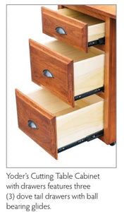 Yoder's Woodworking Cutting Table Cabinet Drawers