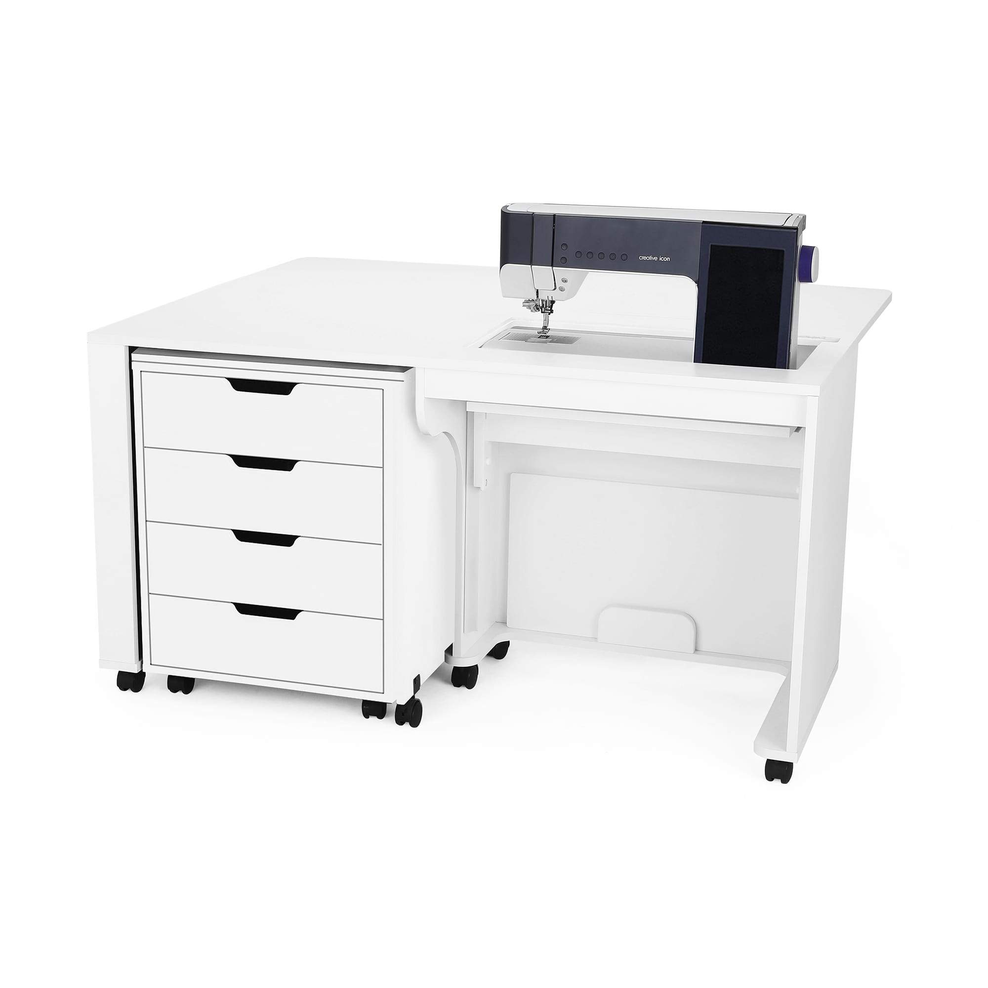 Laverne Sewing Cabinet with Shirley 4 Drawer Storage Cabinet *Save $10 –  She Sewing Tables