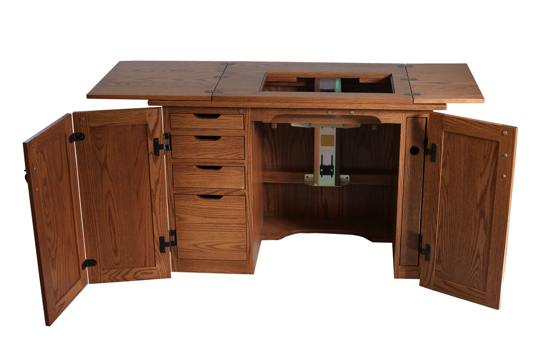 Flat Ridge Furniture Sewing Cabinet 151, open. Amish made